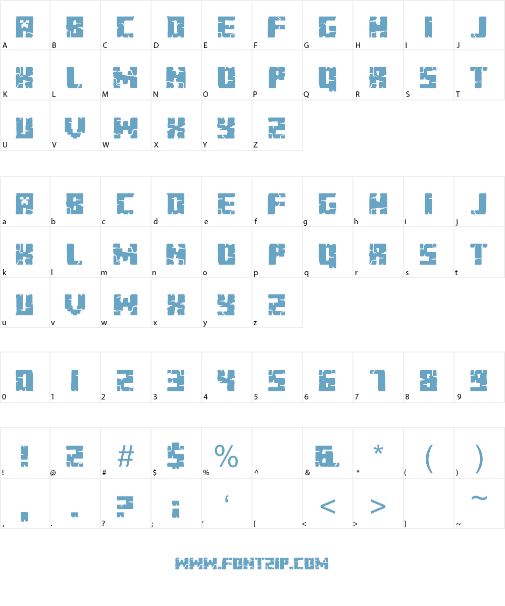 Minecraft Evenings Font Character